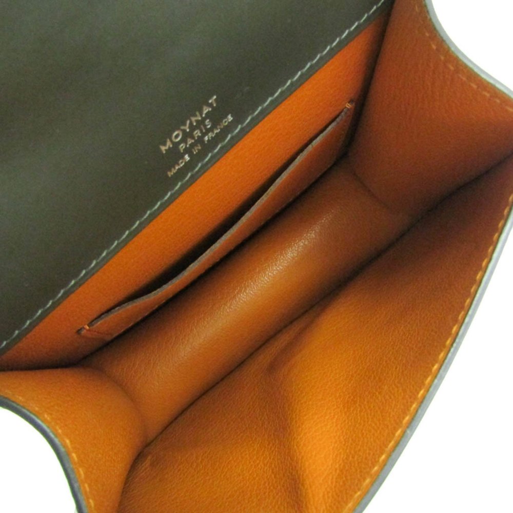 Moynat Women's Leather Shoulder Bag Dark Khaki - Picture 4 of 10